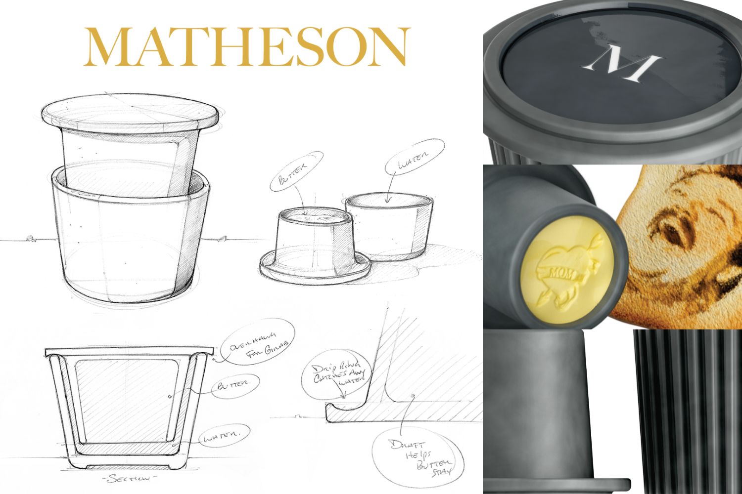 Load video: Matheson Butter Crock product sketches